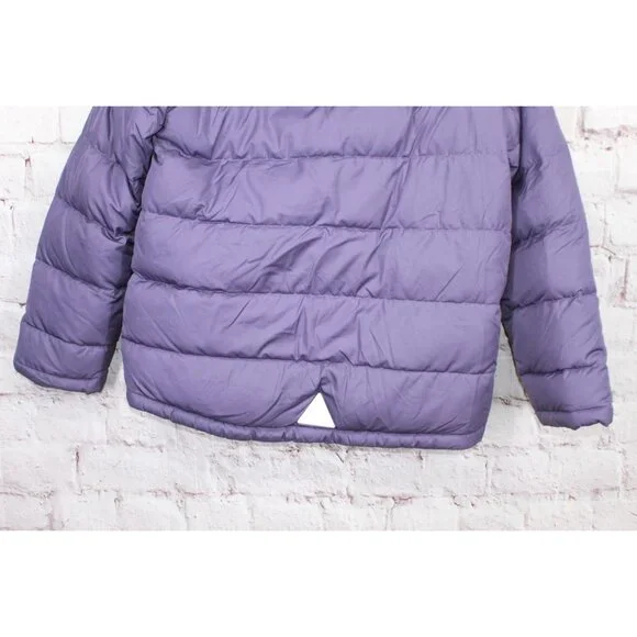 LL Bean Ultralight 650 Down Jacket Fleece Lined Quilted Purple Size L 14-16